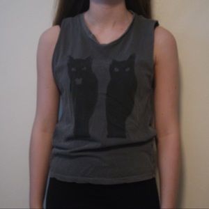 Black cats muscle tee
